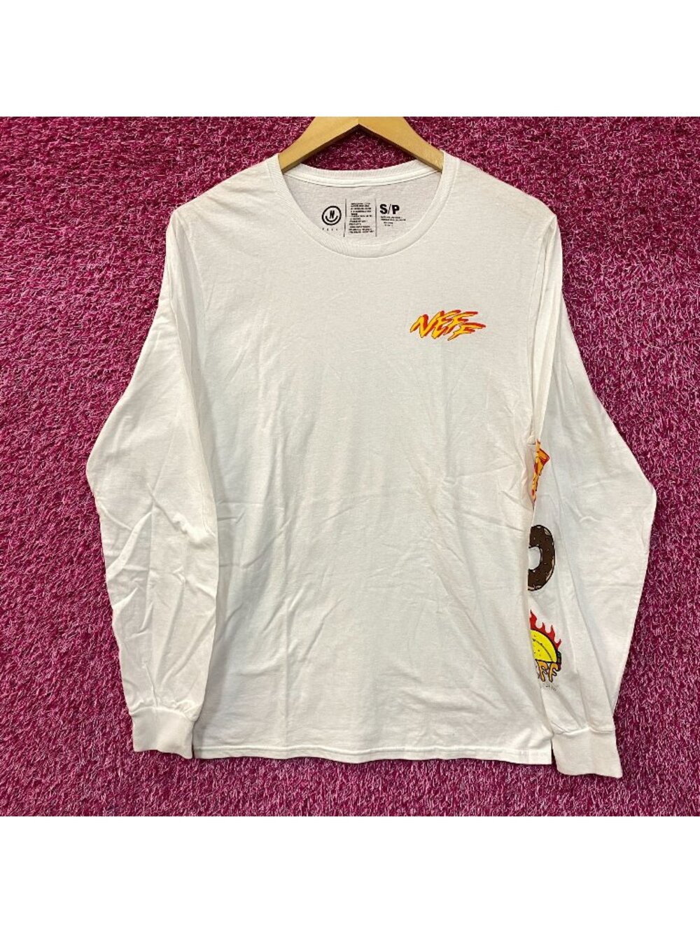 Neff Long Sleeve Donuts Graphic Design T-shirt Small